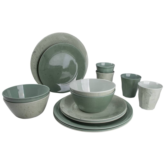 Bo-Camp Campingservis 16 delar Mix & Match melamin grön