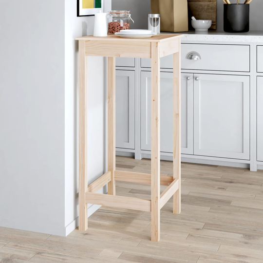 vidaXL Barbord 50x50x110 cm massivt furuträ