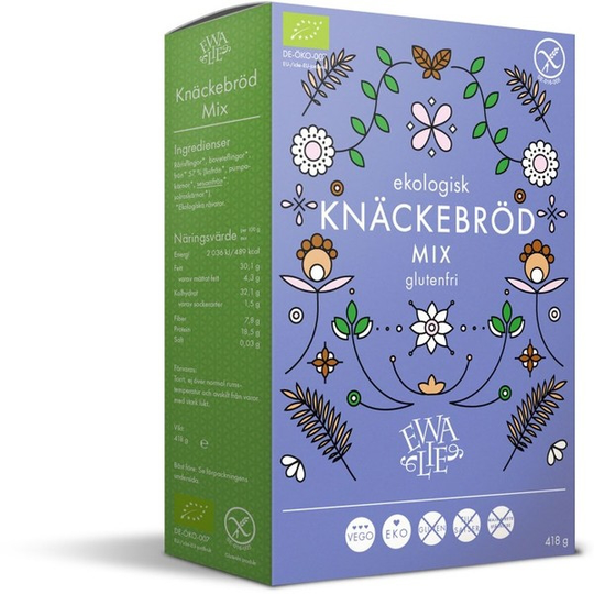 Ewalie Ekologisk och Glutenfri Knäckebrödmix 418 g