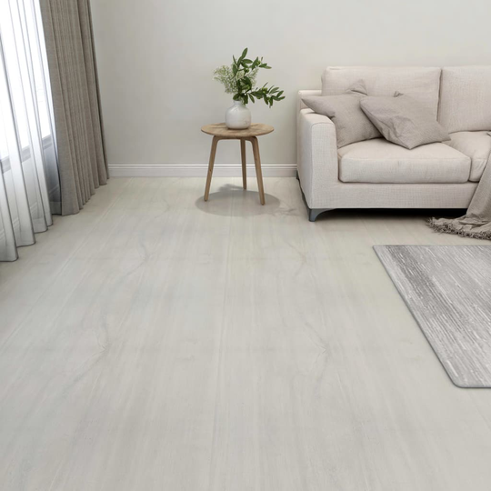vidaXL Självhäftande golvplankor 55 st PVC 5,11 m² gräddvit