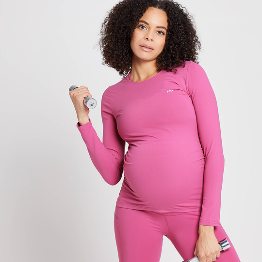 MP Women's Power Maternity Long Sleeve Top - Sangria/röd - S
