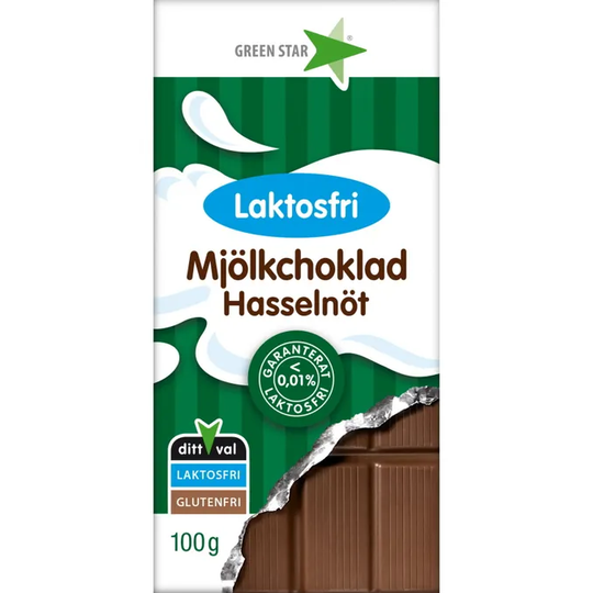 Green Star Vegan Mjölkchoklad Hasselnöt
