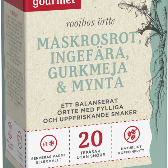Khoisan Gourmet Rooibos örtte Maskrosrot, Ingefära, Gurkmeja och Mynta 50 g