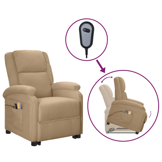 vidaXL Massagefåtölj med cappuccino konstläder