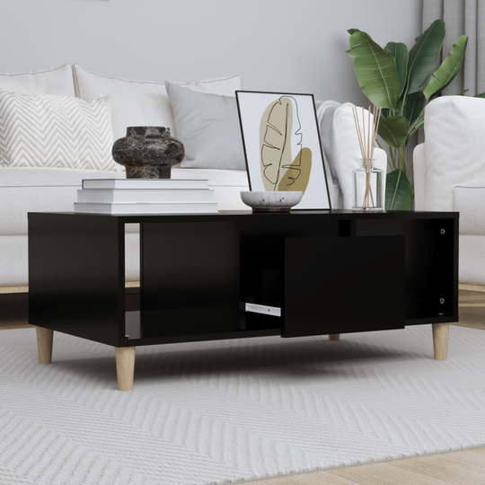 vidaXL Soffbord svart 90x50x36,5 cm konstruerat trä