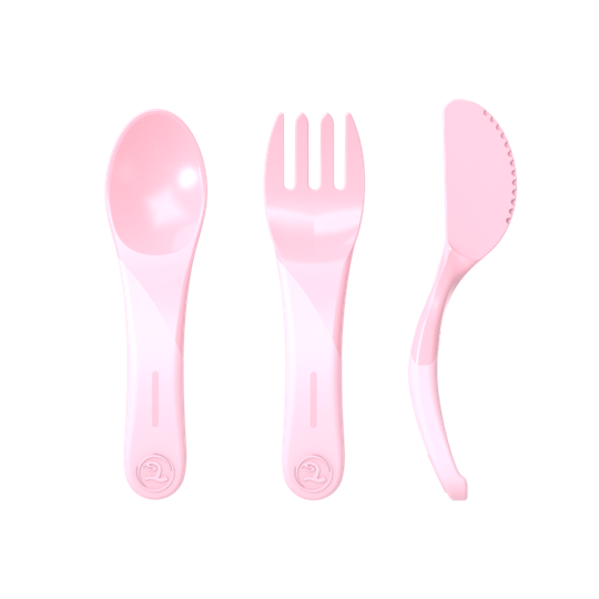 Twistshake Äta Själv-Bestick 6+m Pastell Rosa