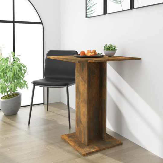 vidaXL Cafébord rökfärgad ek 60x60x75 cm konstruerat trä