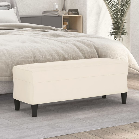 vidaXL Bänk gräddvit 100x35x41 cm sammet