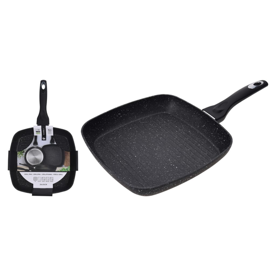 Excellent Houseware Grillpanna 26x26x4,5 cm smidd aluminium