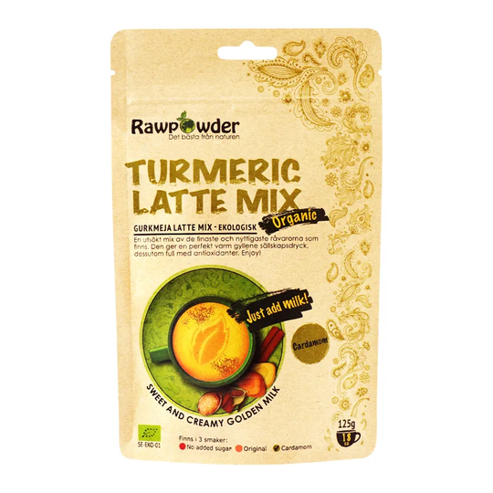 Rawpowder Turmeric Latte Mix Cardamom, 125g ekologisk