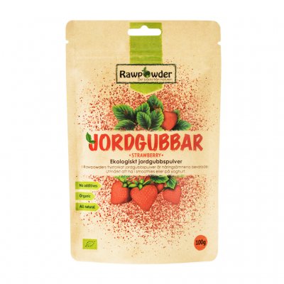 Rawpowder Jordgubbar pulver, 100g ekologisk