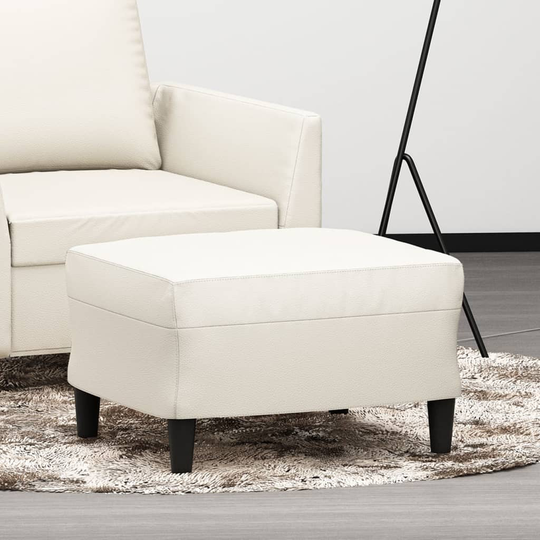 vidaXL Fotpall gräddvit 60x50x41 cm konstläder