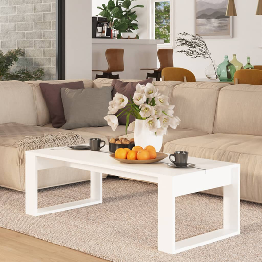 vidaXL Soffbord vit 110x50x35 cm konstruerat trä