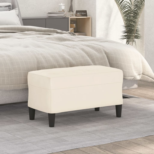 vidaXL Bänk gräddvit 70x35x41 cm sammet