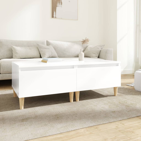 vidaXL Sidobord 2 st vit högglans 50x46x35 cm konstruerat trä
