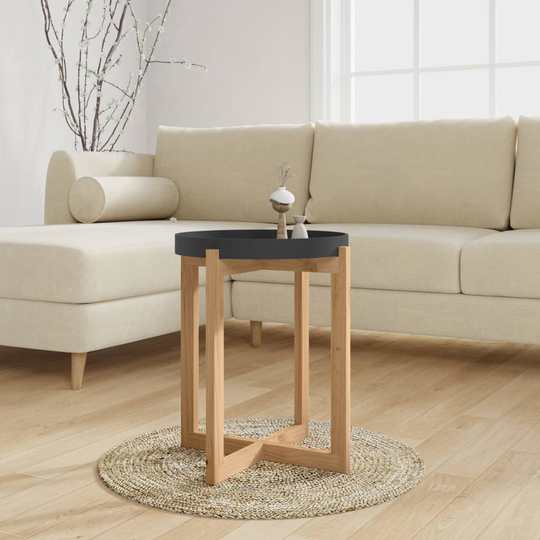 vidaXL Soffbord svart 41x41x48,5cm cm konstruerat trä&massiv furu