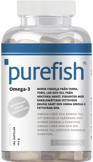 Elexir Purefish Omega-3 180 kapslar