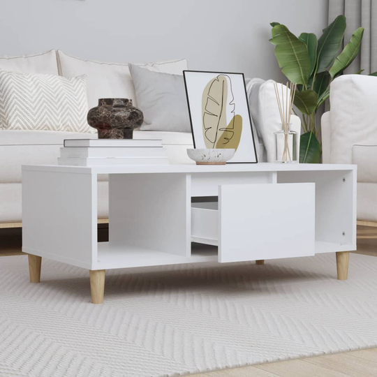 vidaXL Soffbord vit 90x50x36,5 cm konstruerat trä