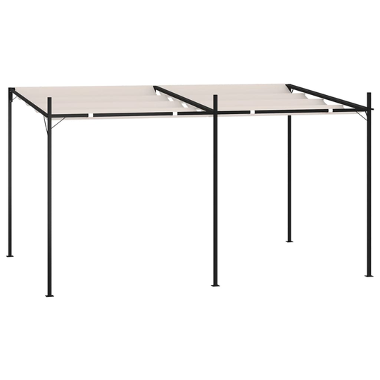 vidaXL Paviljong med infällbart tak 400x300x233 cm gräddvit