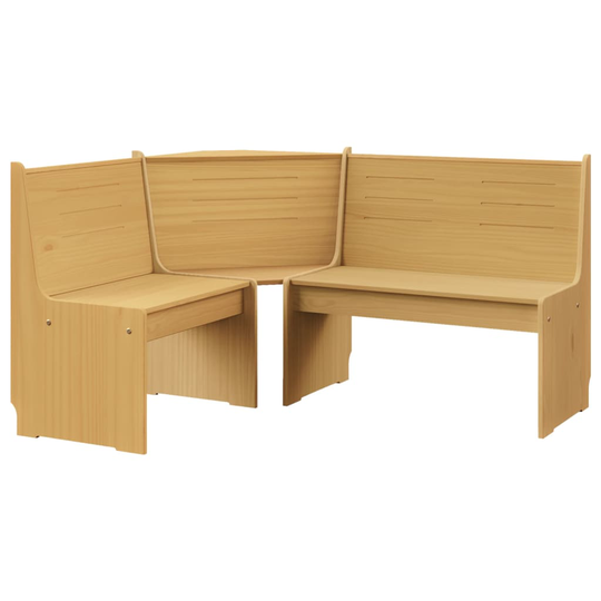 vidaXL Hörnbänk 151 cm massiv furu honungsbrun