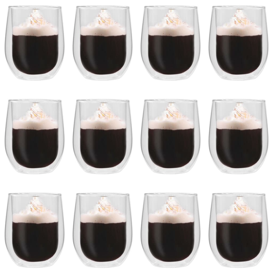 vidaXL Teglas dubbelväggiga 12 st 320 ml