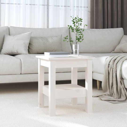 vidaXL Soffbord vit 35x35x40 cm massiv furu