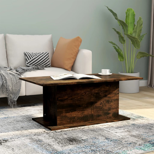 vidaXL Soffbord rökfärgad ek 102x55,5x40 cm spånskiva