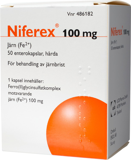 Niferex Enterokapsel, hård 100mg Blister, 50kapslar