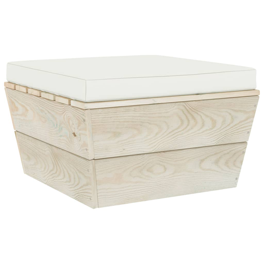 vidaXL Dyna till pallsoffa bomull 60x60x6 cm gräddvit tyg