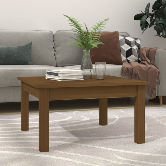 vidaXL Soffbord honungsbrun 55x55x30 cm massiv furu