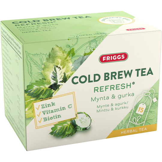 Friggs Cold Brew Tea Refresh Mynta & Gurka 15 tepåsar