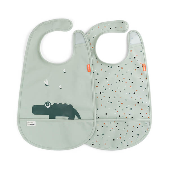 Done by Deer Haklapp velcro Croco Green 2-pack