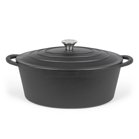 Livoo Gjutjärnsgryta oval 34 cm 7 L svart
