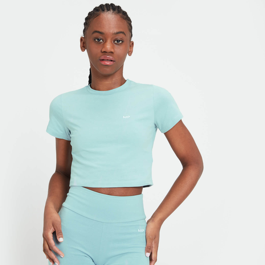 MP Women's Essential Body Fit Crop T-Shirt - Isblå - S