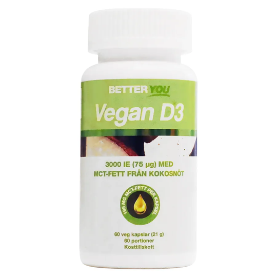 Better You Vegan D3 3000IE + MCT-fett, 60 kapsar