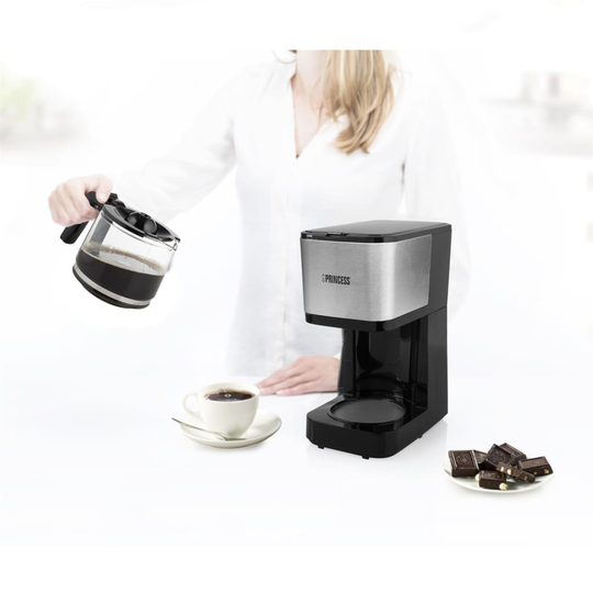 Princess Kaffebryggare med filter Compact 8 600 W 0,75 L svart/silver