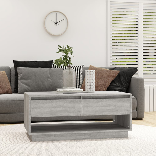 vidaXL Soffbord grå sonoma-ek 102,5x55x44 cm konstruerat trä