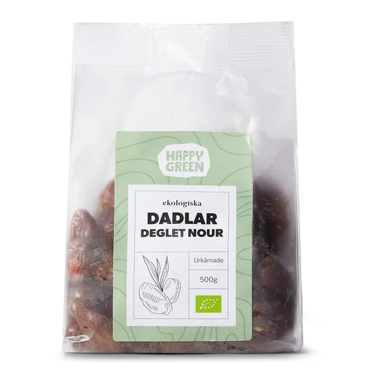 Happy Green Dadlar Deglet Nour Urkärnade, 500g ekologisk