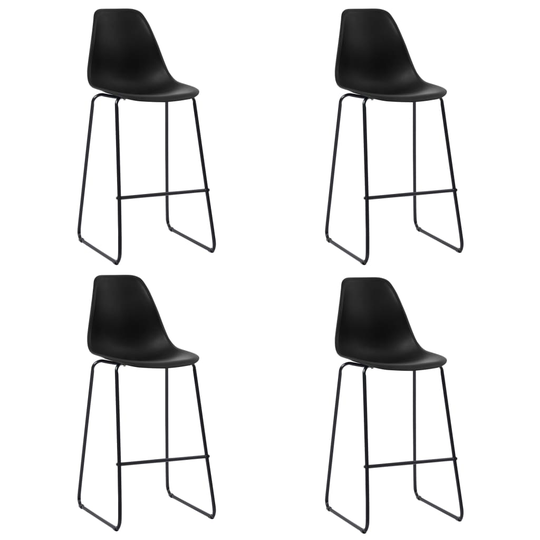 vidaXL Barstolar 4 st svart plast