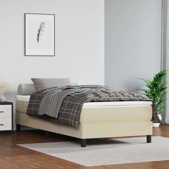 vidaXL Ramsäng gräddvit 80x200 cm konstläder